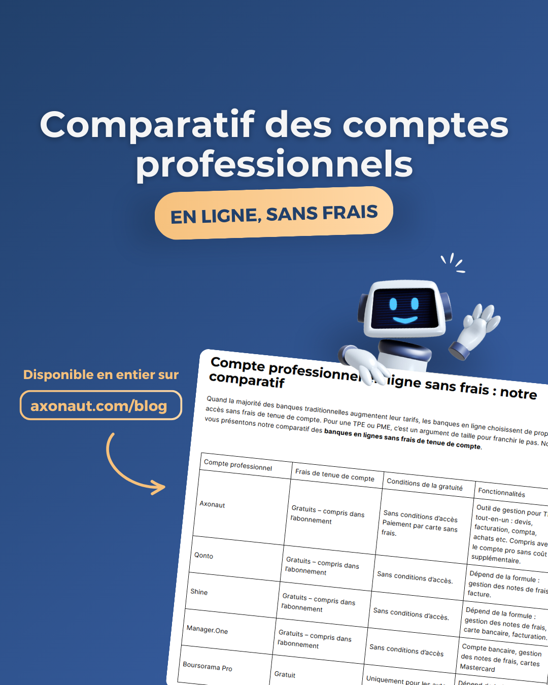Publication Axonaut sur les banques sans frais, page 3 sur 8