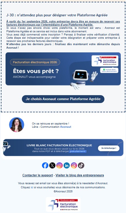Troisième partie de la newsletter mensuelle Axonaut d’août 2026